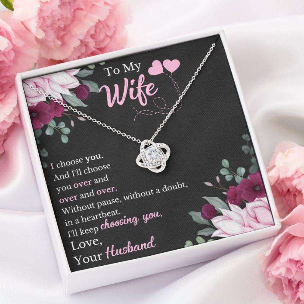 Wife Necklace, Wife Birthday Necklace, Gift For Wife From Husband, Sentimental Gifts For Her For Karwa Chauth Rakva