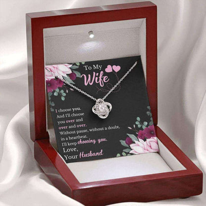 Wife Necklace, Wife Birthday Necklace, Gift For Wife From Husband, Sentimental Gifts For Her For Karwa Chauth Rakva