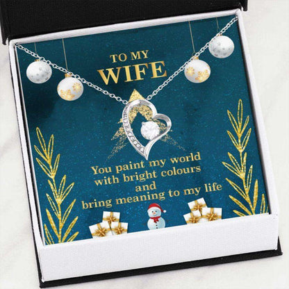 Wife Necklace, Wife Christmas Necklace, Gift For Wife, To My Wife From Husband For Karwa Chauth Rakva