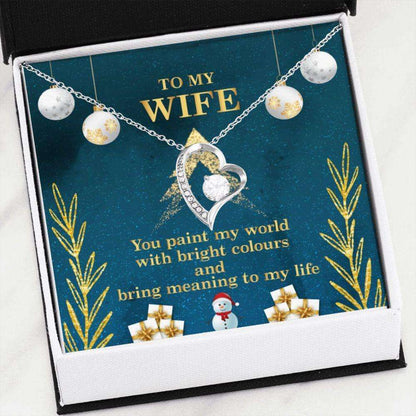 Wife Necklace, Wife Christmas Necklace, Gift For Wife, Wife Christmas Card, Christmas Necklace For Wife, To My Wife From Husband For Karwa Chauth Rakva