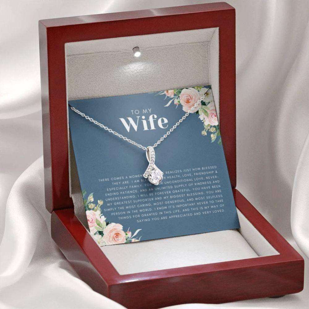 Wife Necklace, Wife Gift: Gifts For Wife, Birthday Christmas Valentines Day Anniversary Alluring Beauty Necklace For Karwa Chauth Rakva