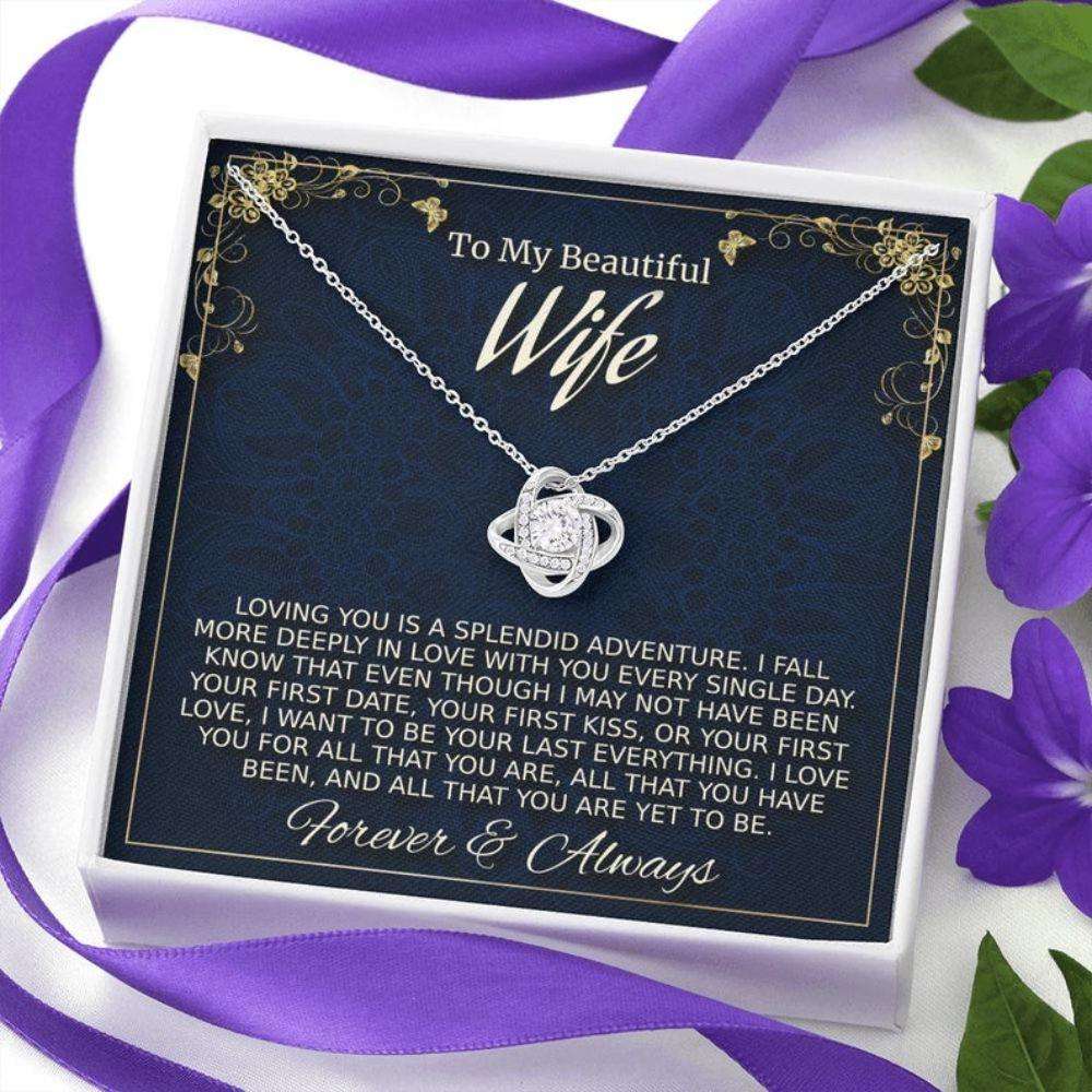 Wife Necklace, Wife Gift Necklace, Anniversary Necklace Gift For Wife, Birthday Christmas Gift For Wife For Karwa Chauth Rakva