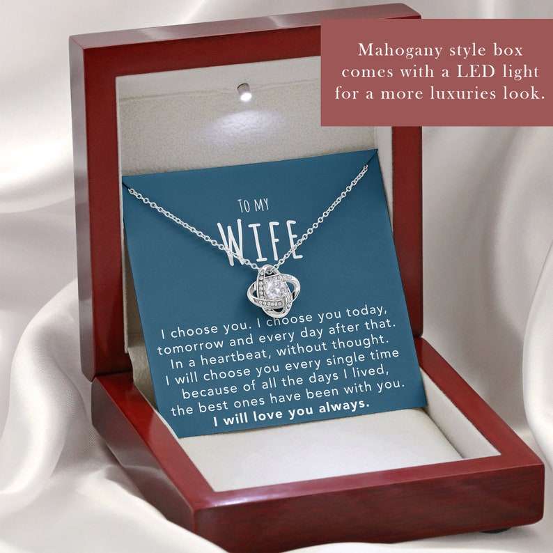 Wife Necklace, Wife Gift, Wife Necklace Gift From Husband, Wife Gift From Husband, Wife Anniversary Birthday Necklace Gift For Karwa Chauth Rakva