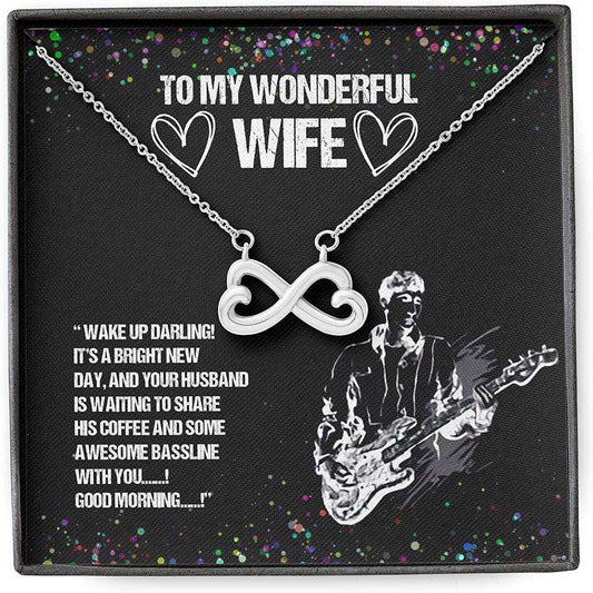 Wife Necklace, Wife Necklace Gift For Her From Husband, Guitar Bassline Good Morning Wake Up Share For Karwa Chauth Rakva