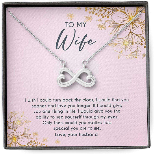 Wife Necklace, Wife Necklace Gift For Her, Turn Back Clock Find Sooner Love Longer Special For Karwa Chauth Rakva