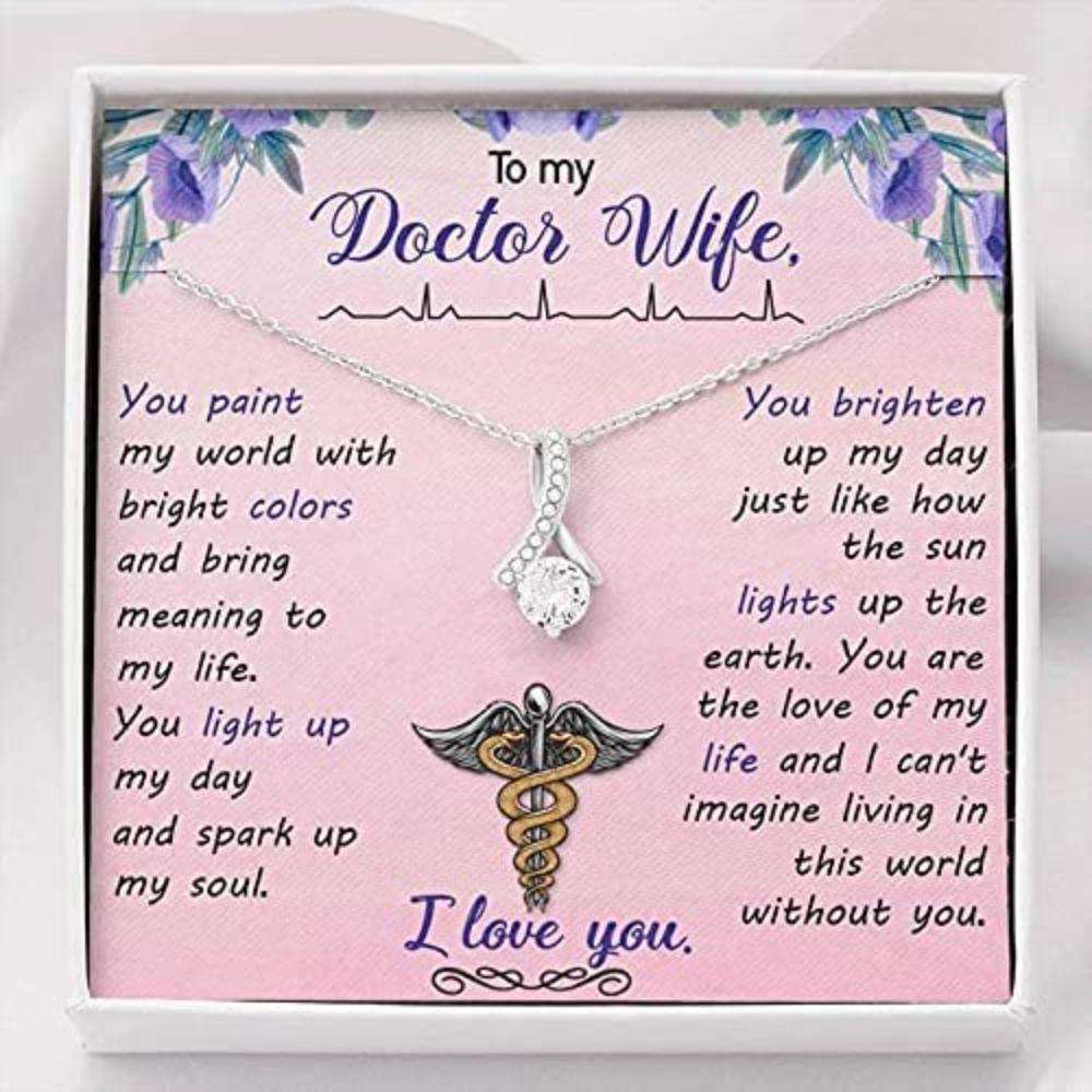 Wife Necklace, Wife Necklace “ Necklace For Wife “ To My Doctor Wife-You Paint My World The Inner Necklace For Karwa Chauth Rakva