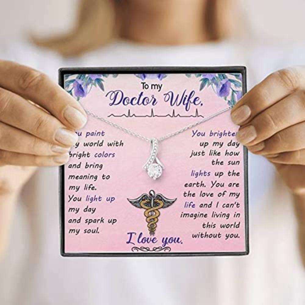 Wife Necklace, Wife Necklace “ Necklace For Wife “ To My Doctor Wife-You Paint My World The Inner Necklace For Karwa Chauth Rakva