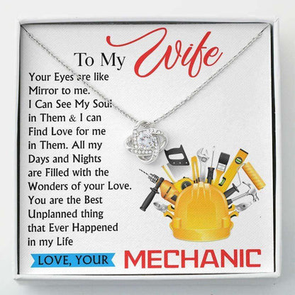 Wife Necklace, Wife’S Mechanic Necklace “ To My Wife Necklace “ Necklace With Gift Box For Karwa Chauth Rakva