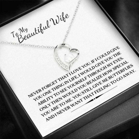 Wife Necklace, You Still Give Me Butterflies Forever Love Necklace Gift For Wife For Karwa Chauth Rakva