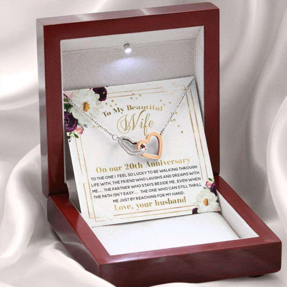 Wife Necklace,20Th Wedding Anniversary Necklace Gift, 20 Years Anniversary Necklace For Karwa Chauth Rakva