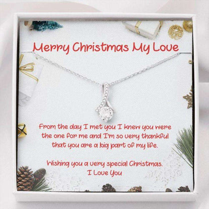 Wife Necklace,Gift Necklace With Message Card Merry Christmas My Love Necklace For Karwa Chauth Rakva