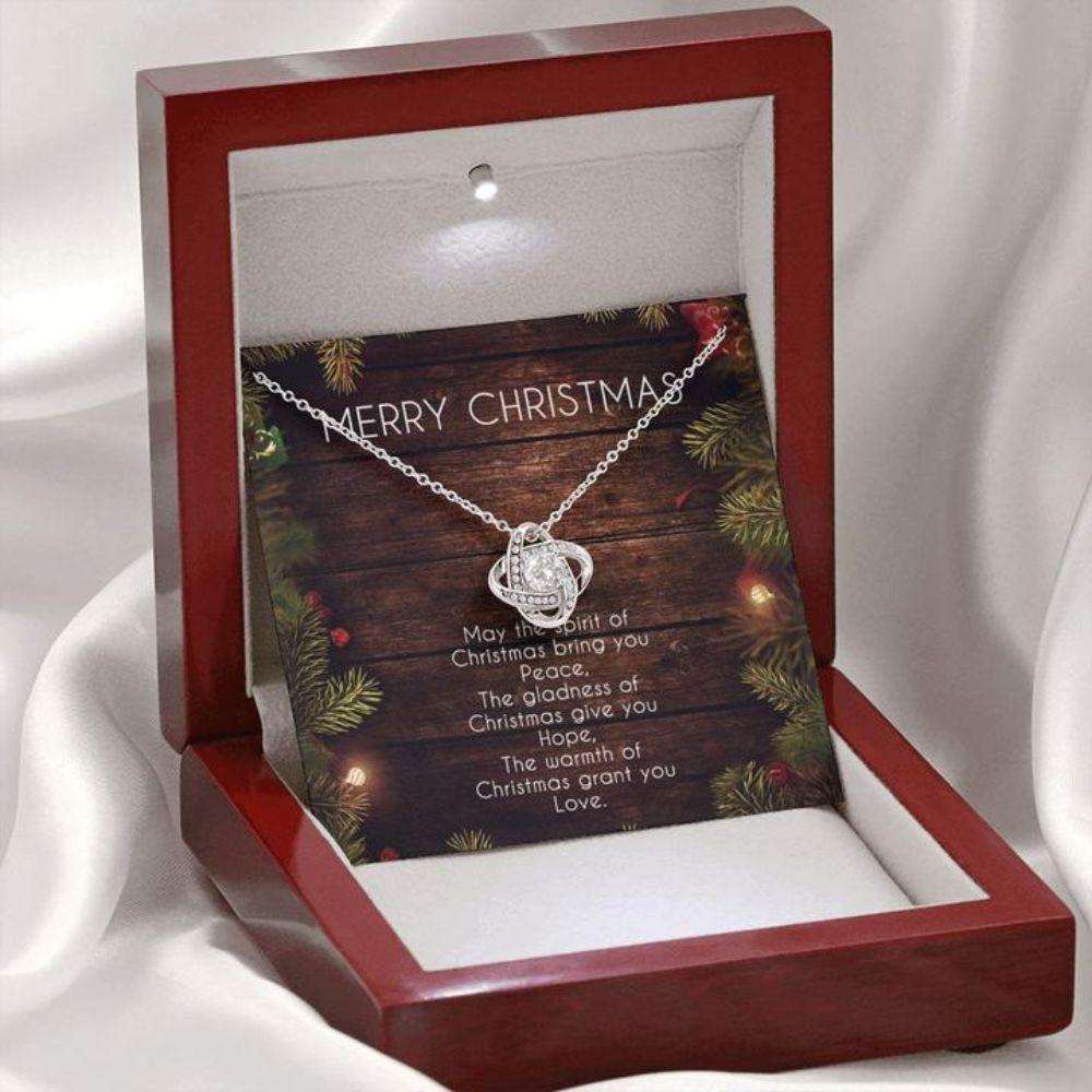 Wife Necklace,Gift Necklace With Message Card Merry Christmas “ Warmth For Karwa Chauth Rakva