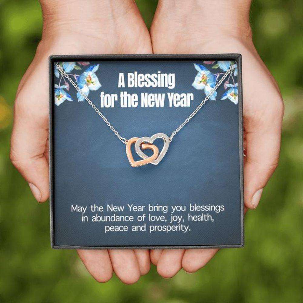 Wife Necklace,Gift Necklace With Message Card New Year Blessing Necklace For Karwa Chauth Rakva