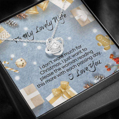 Wife Necklace,Gift Necklace With Message Card Wife “ Christmas “ Gingerbread “ For Karwa Chauth Rakva