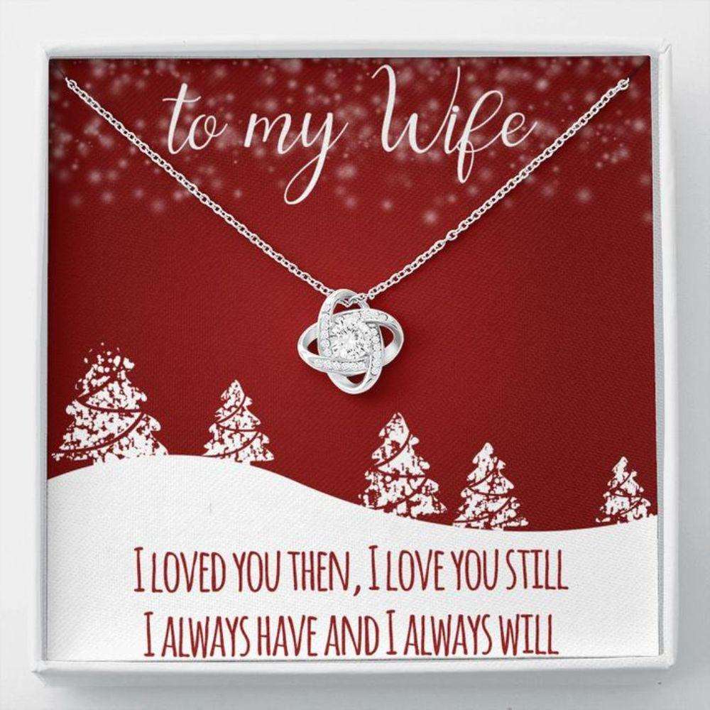 Wife Necklace,Gift Necklace With Message Card Wife “ Red Christmas “ For Karwa Chauth Rakva