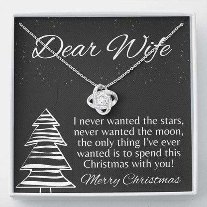 Wife Necklace,Gift Necklace With Message Card Wife “ Wanted The Stars And Moon “ Christmas For Karwa Chauth Rakva