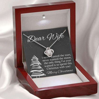 Wife Necklace,Gift Necklace With Message Card Wife “ Wanted The Stars And Moon “ Christmas For Karwa Chauth Rakva