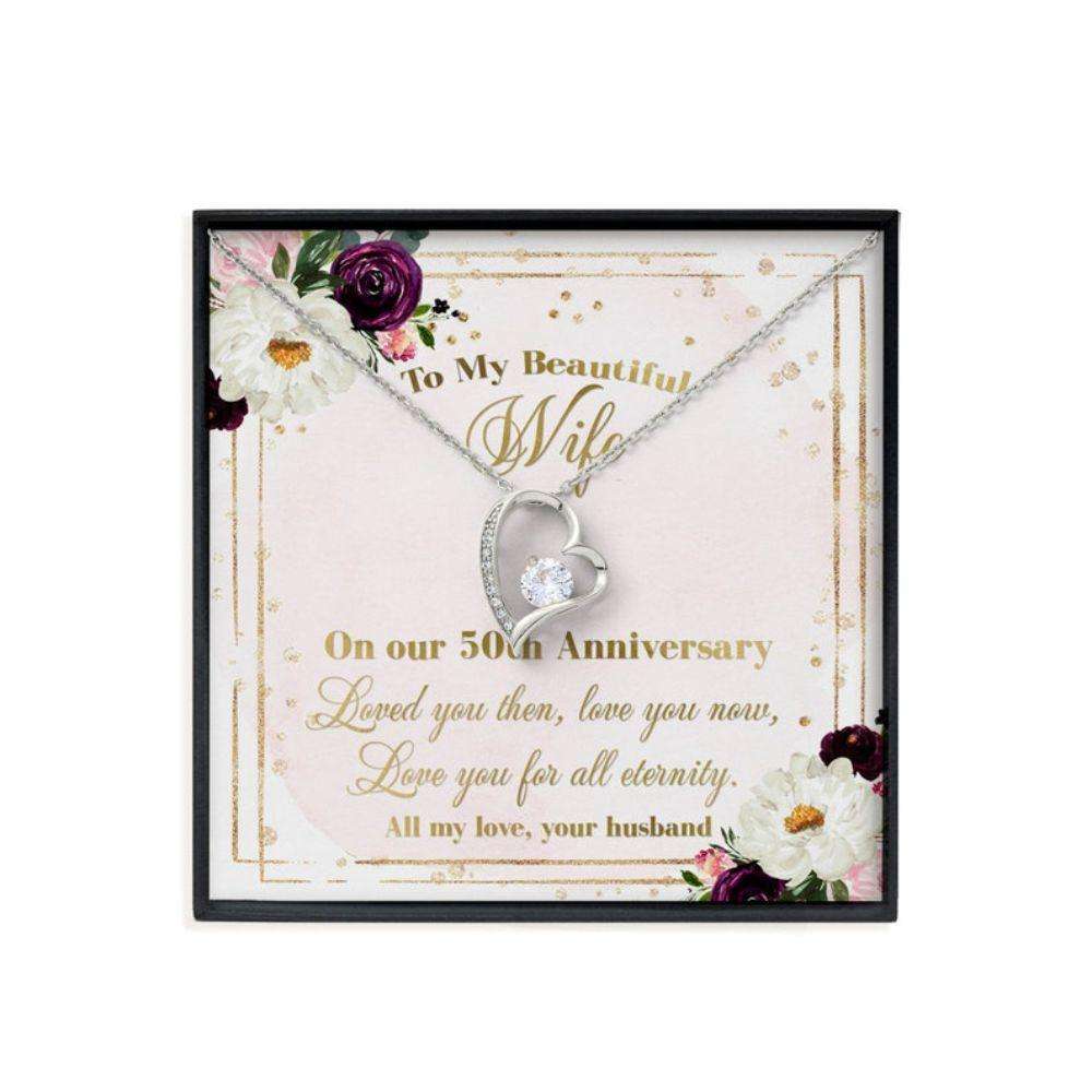 Wife Necklace,Gifts For Wife 50Th Anniversary, 50 Years Married Present For Wife From Husband Necklace For Karwa Chauth Rakva