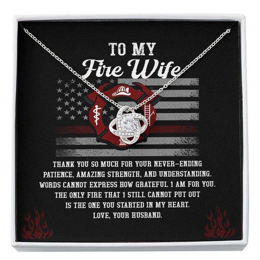 Wife Necklace,To My Fire Wife Necklace From Fireman Husband, Firefighters Wife Gift, Thin Red Line Custom Necklace For Karwa Chauth Rakva