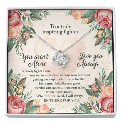 You Aren’T Alone Cancer Patient Necklace, Inspirational Gift For Cancer Patient, Gift For Someone With Cancer Custom Necklace Rakva