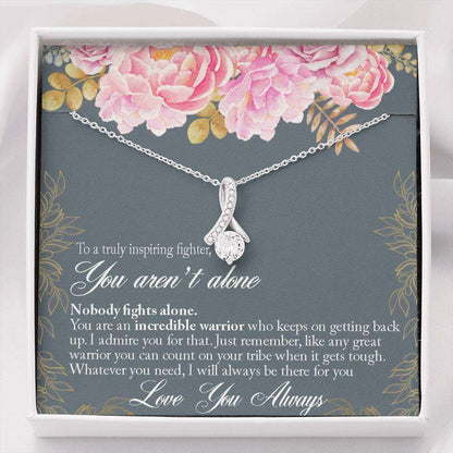 You Aren’T Alone Cancer Patient Necklace, Inspirational Necklace Gift For Cancer Patient Gifts For Friend Rakva