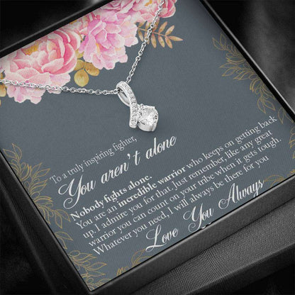 You Aren’T Alone Cancer Patient Necklace, Inspirational Necklace Gift For Cancer Patient Gifts For Friend Rakva